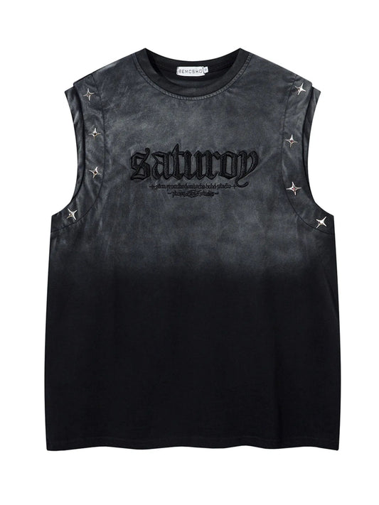 Men's Embroidered Round Neck Tank Top - My Wear Clothing Co