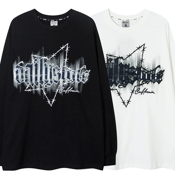 Men's Embroidery Letter Long Sleeve T-Shirt – Detail Meets Comfort - My Wear Clothing Co