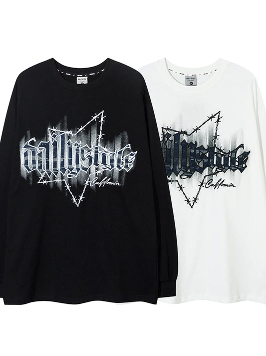 Men's Embroidery Letter Long Sleeve T-Shirt – Detail Meets Comfort - My Wear Clothing Co