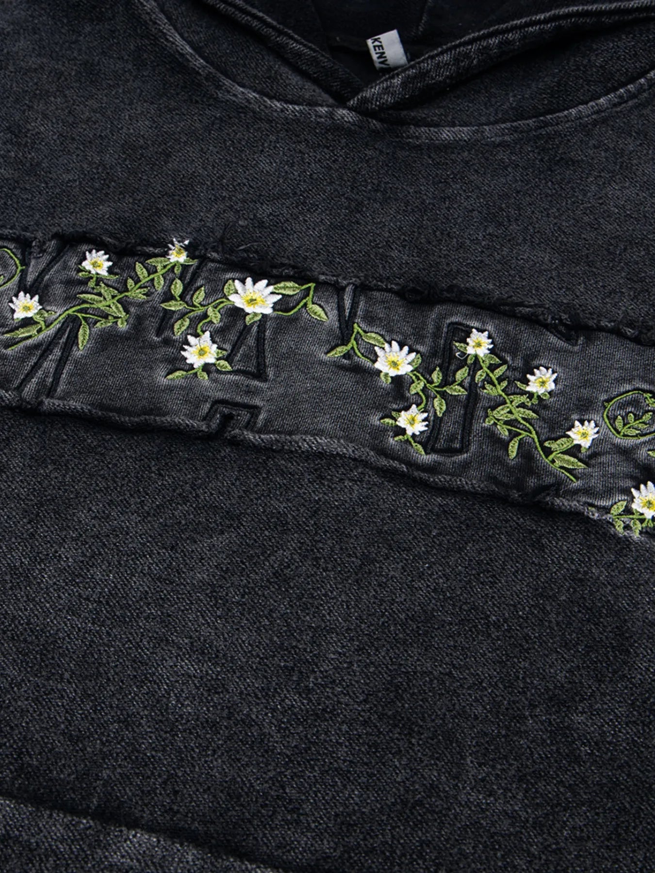 Men's Floral Embroidered Washed Hoodie - My Wear Clothing Co