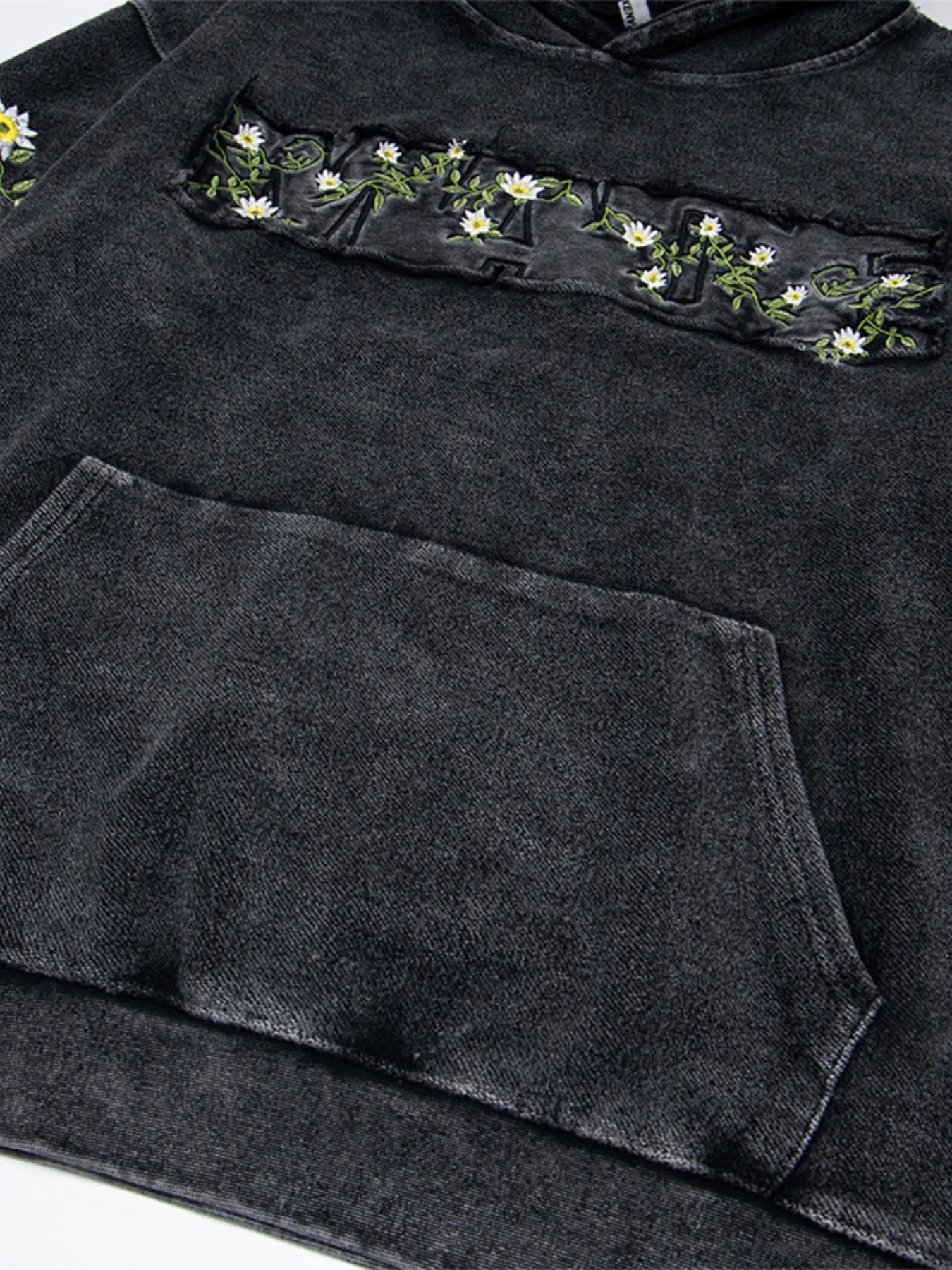 Men's Floral Embroidered Washed Hoodie - My Wear Clothing Co