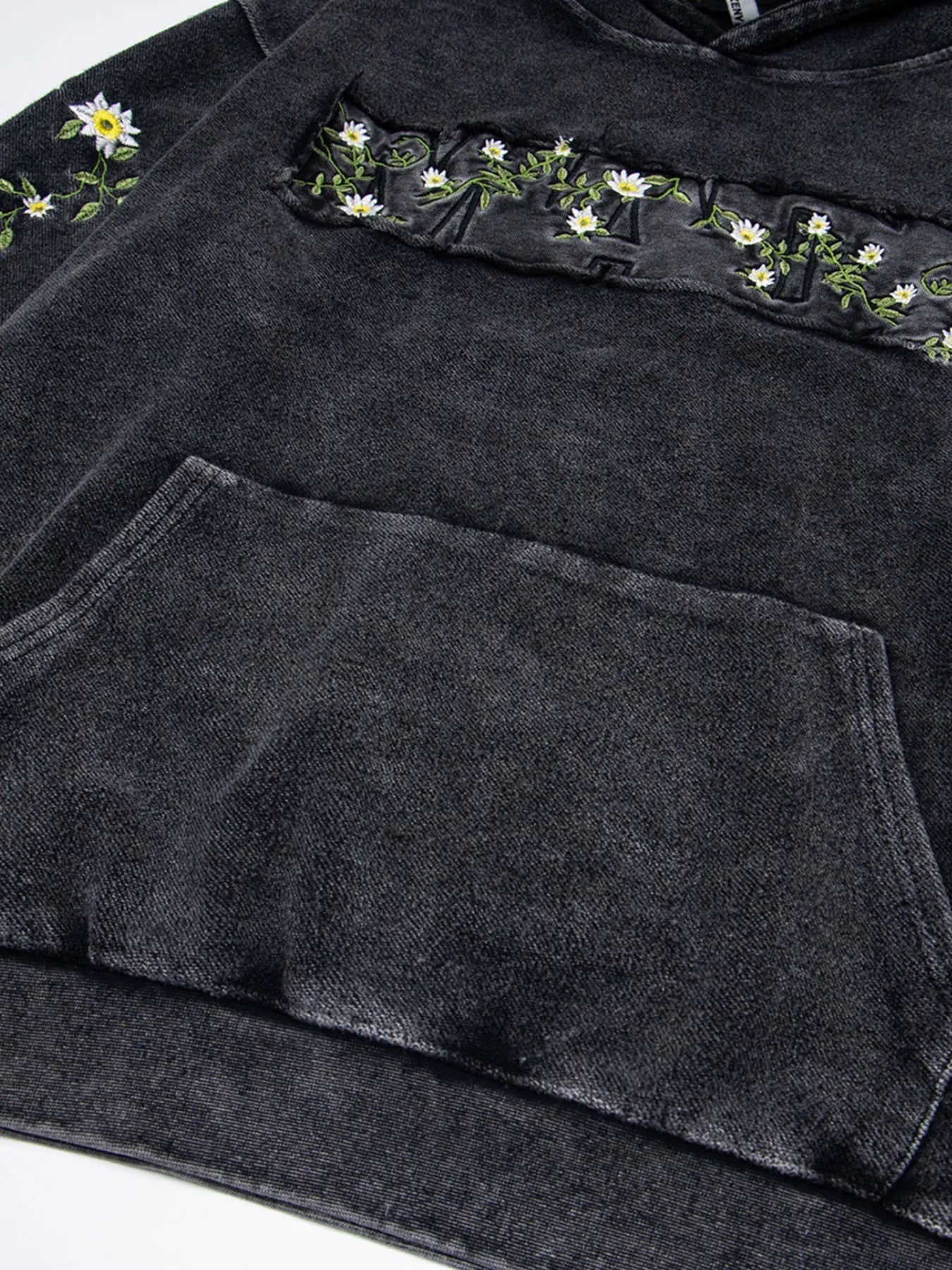 Men's Floral Embroidered Washed Hoodie - My Wear Clothing Co