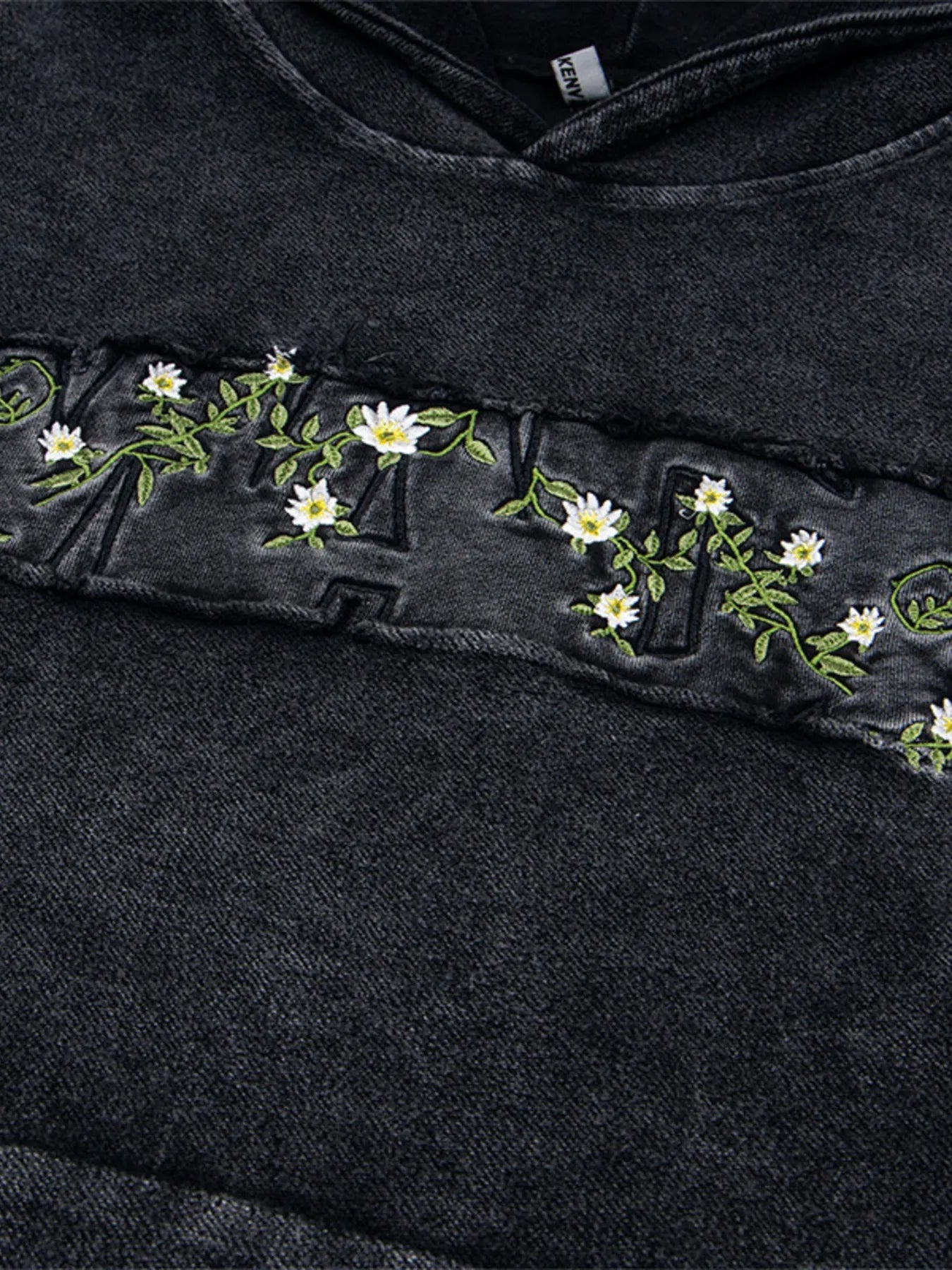Men's Floral Embroidered Washed Hoodie - My Wear Clothing Co