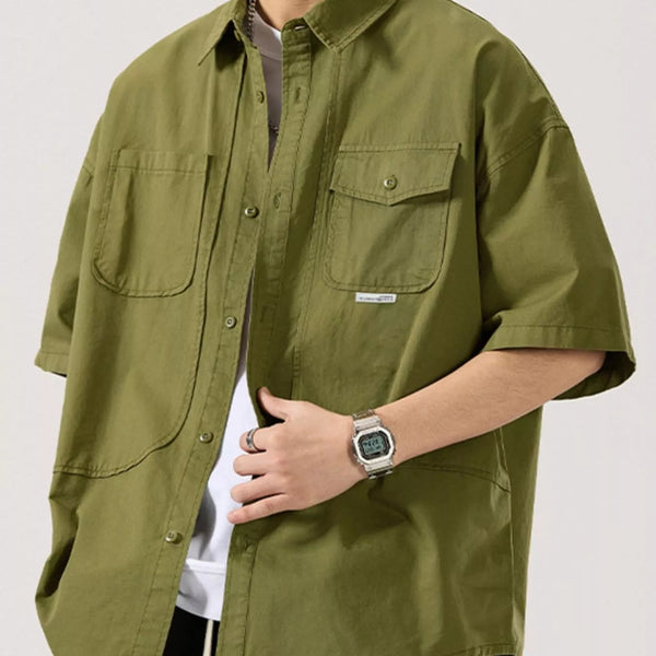 Men's Full Size Button Up Half Sleeve Shirt Plus Size - My Wear Clothing Co