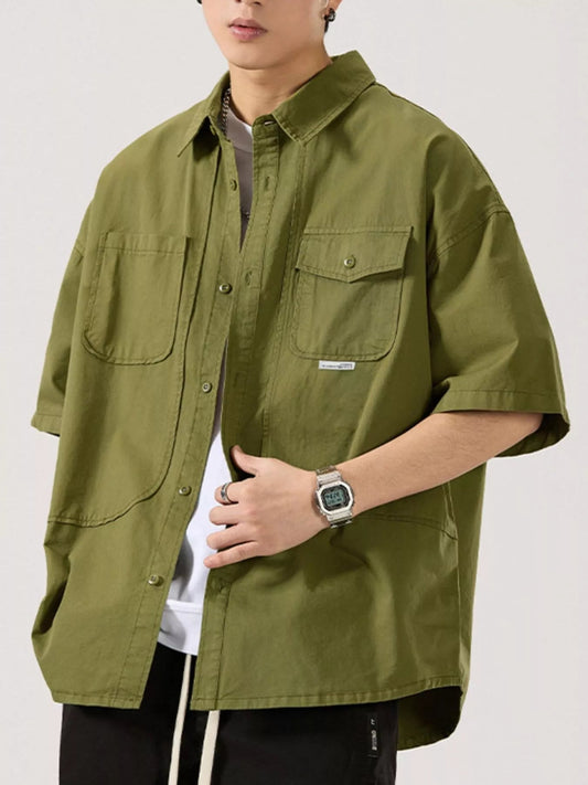 Men's Full Size Button Up Half Sleeve Shirt Plus Size - My Wear Clothing Co