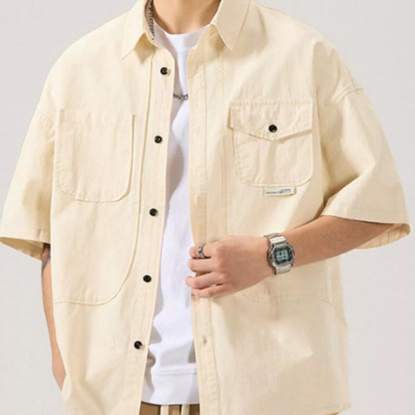 Men's Full Size Button Up Half Sleeve Shirt Plus Size - My Wear Clothing Co