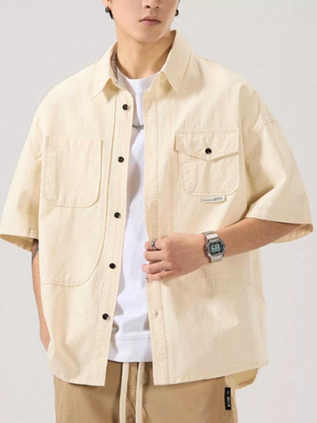 Men's Full Size Button Up Half Sleeve Shirt Plus Size - My Wear Clothing Co