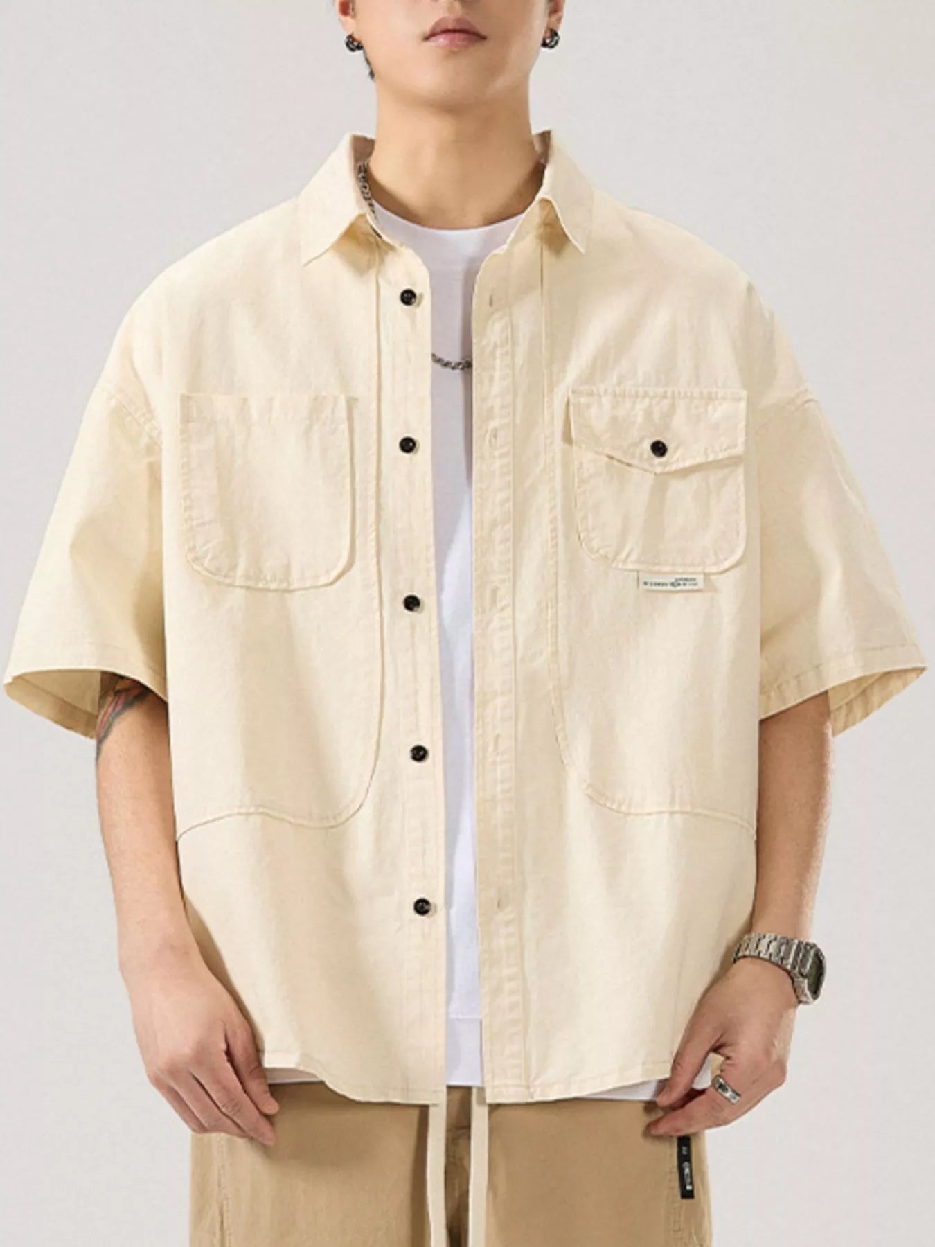 Men's Full Size Button Up Half Sleeve Shirt Plus Size - My Wear Clothing Co