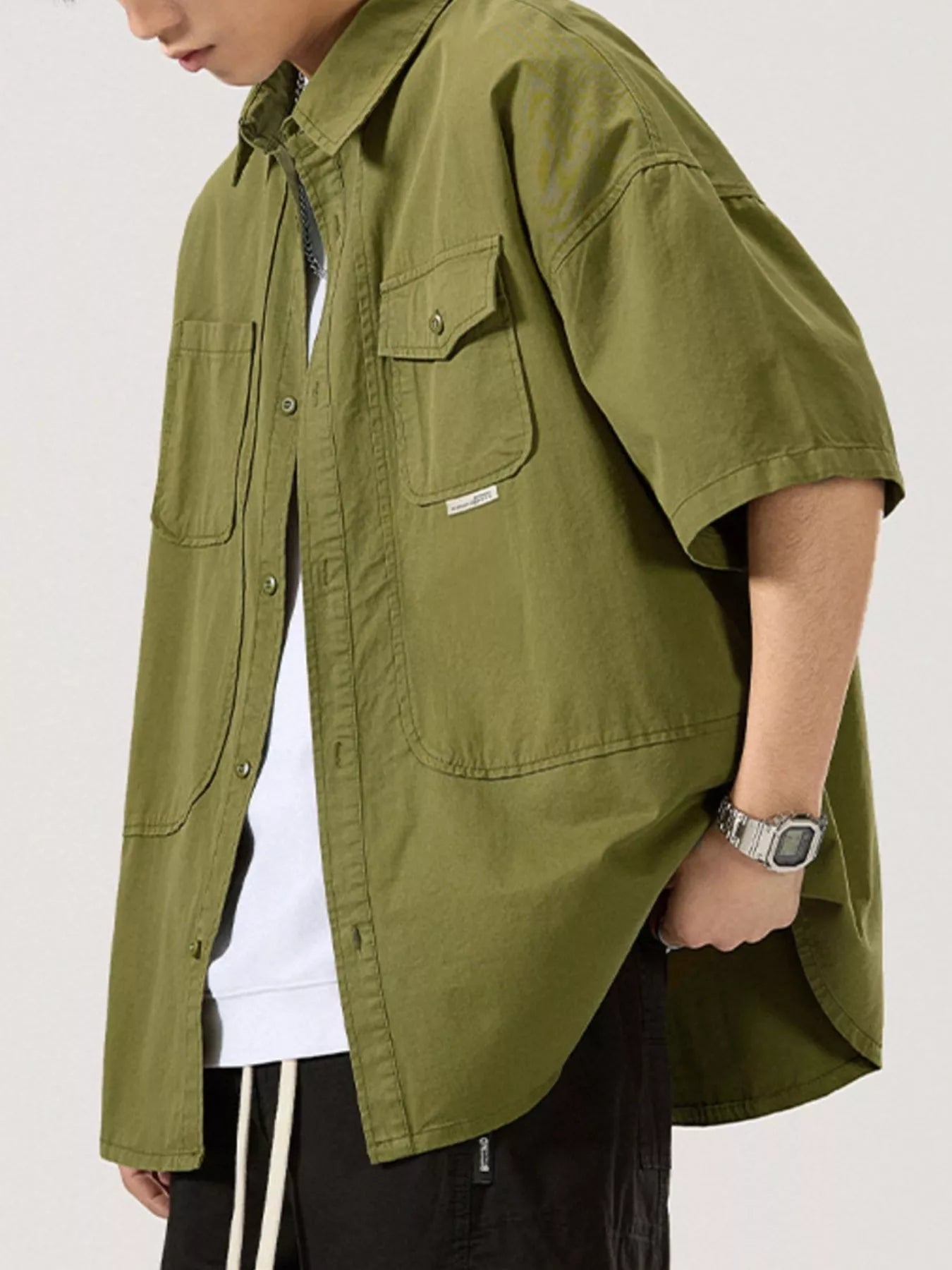 Men's Full Size Button Up Half Sleeve Shirt Plus Size - My Wear Clothing Co