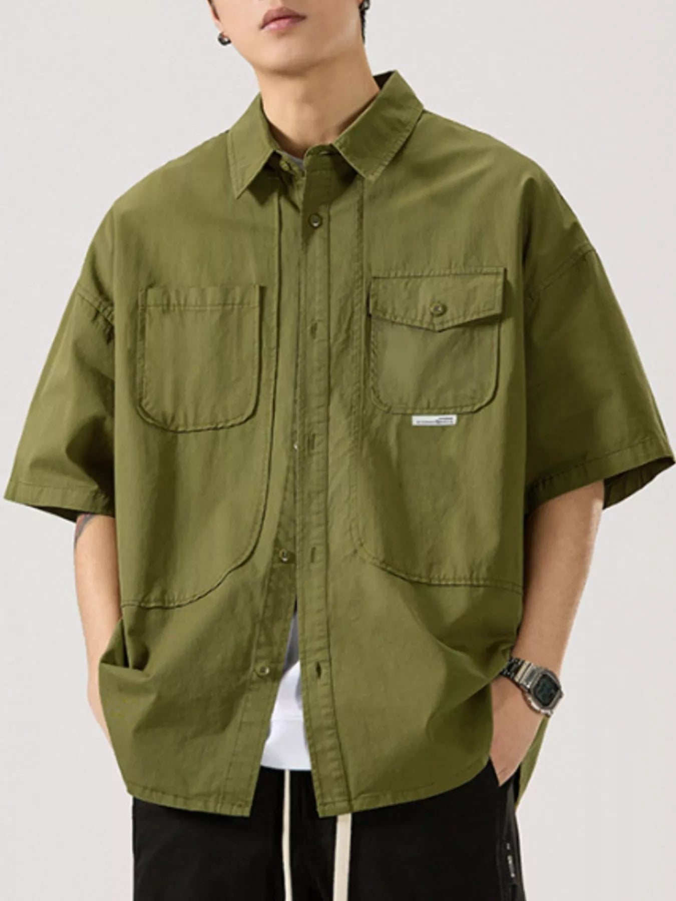 Men's Full Size Button Up Half Sleeve Shirt Plus Size - My Wear Clothing Co