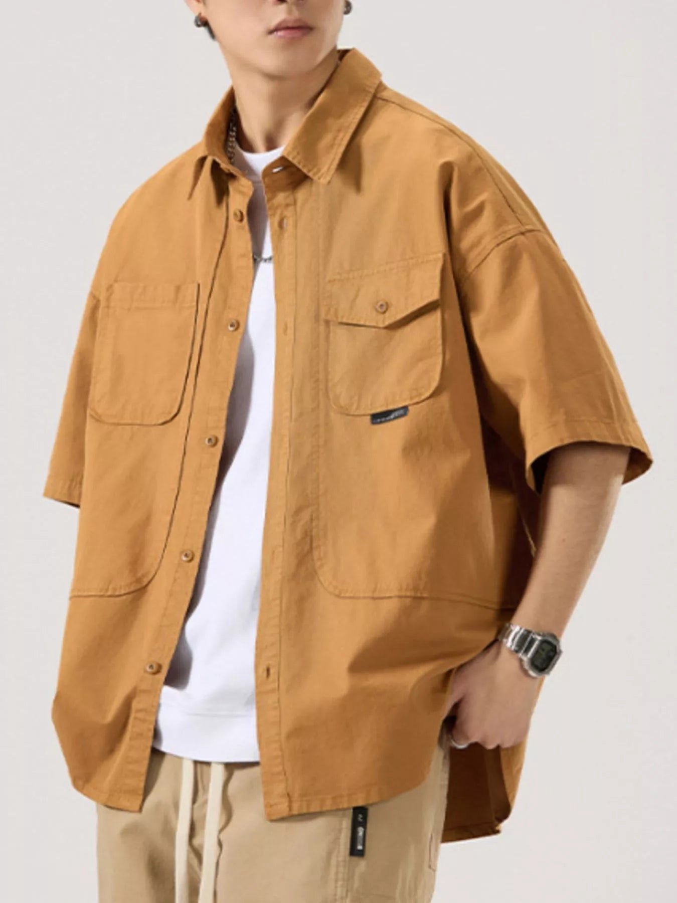 Men's Full Size Button Up Half Sleeve Shirt Plus Size - My Wear Clothing Co