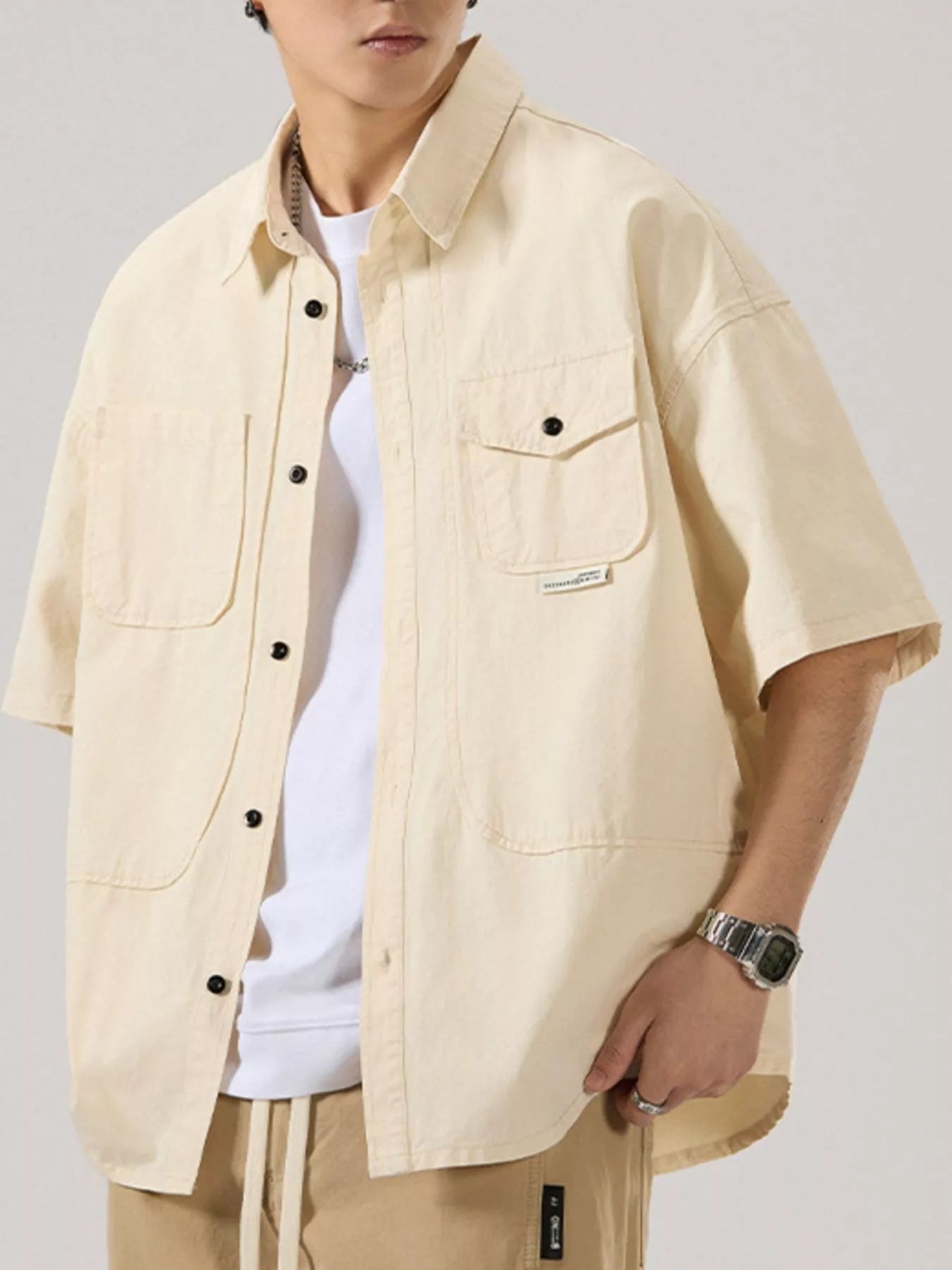 Men's Full Size Button Up Half Sleeve Shirt Plus Size - My Wear Clothing Co