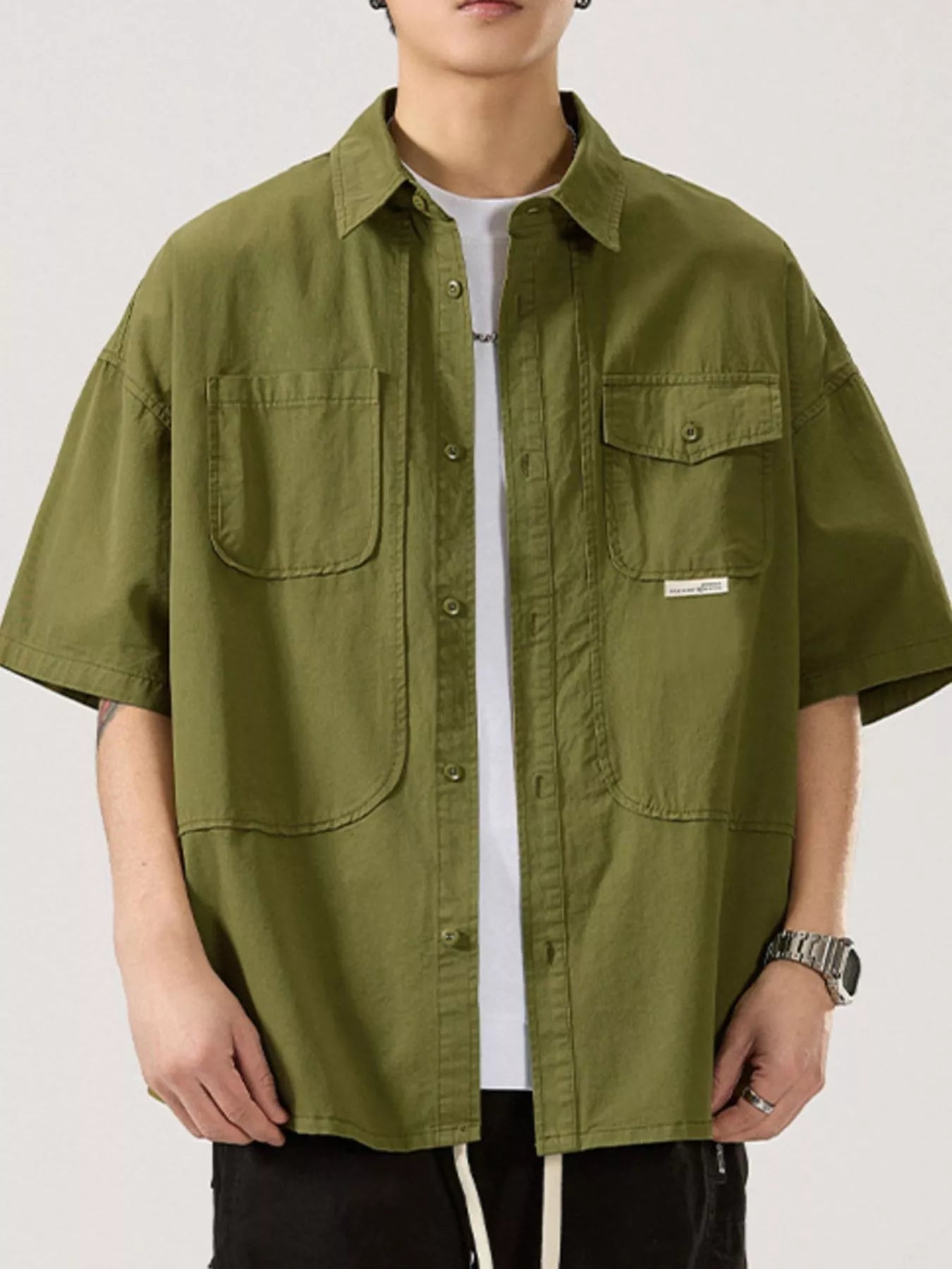 Men's Full Size Button Up Half Sleeve Shirt Plus Size - My Wear Clothing Co