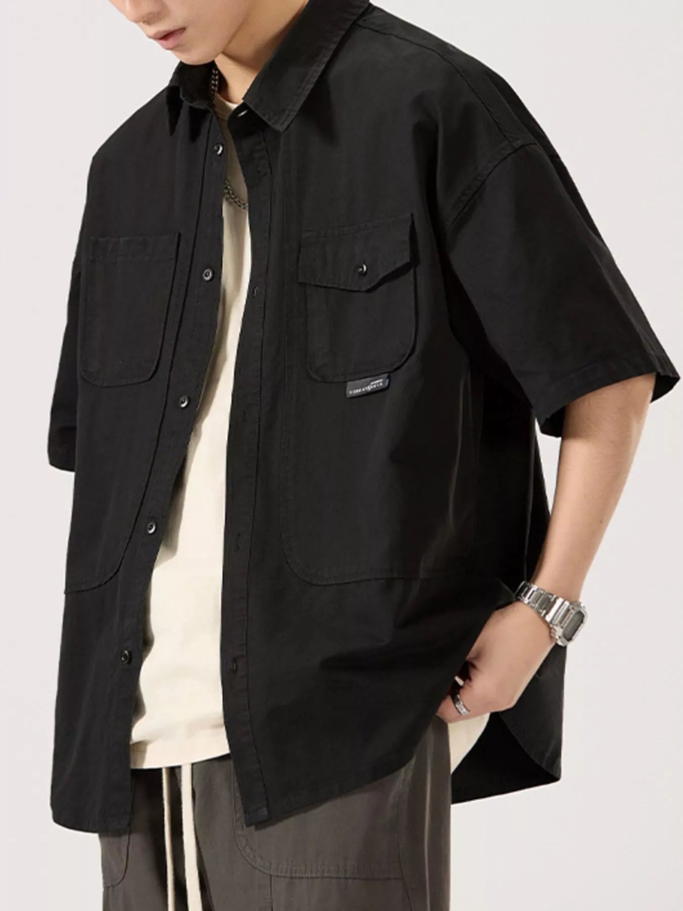 Men's Full Size Button Up Half Sleeve Shirt Plus Size - My Wear Clothing Co