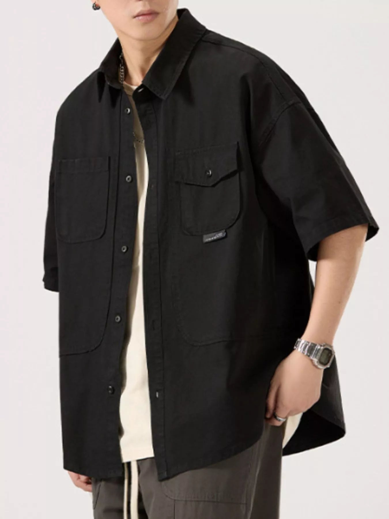 Men's Full Size Button Up Half Sleeve Shirt Plus Size - My Wear Clothing Co