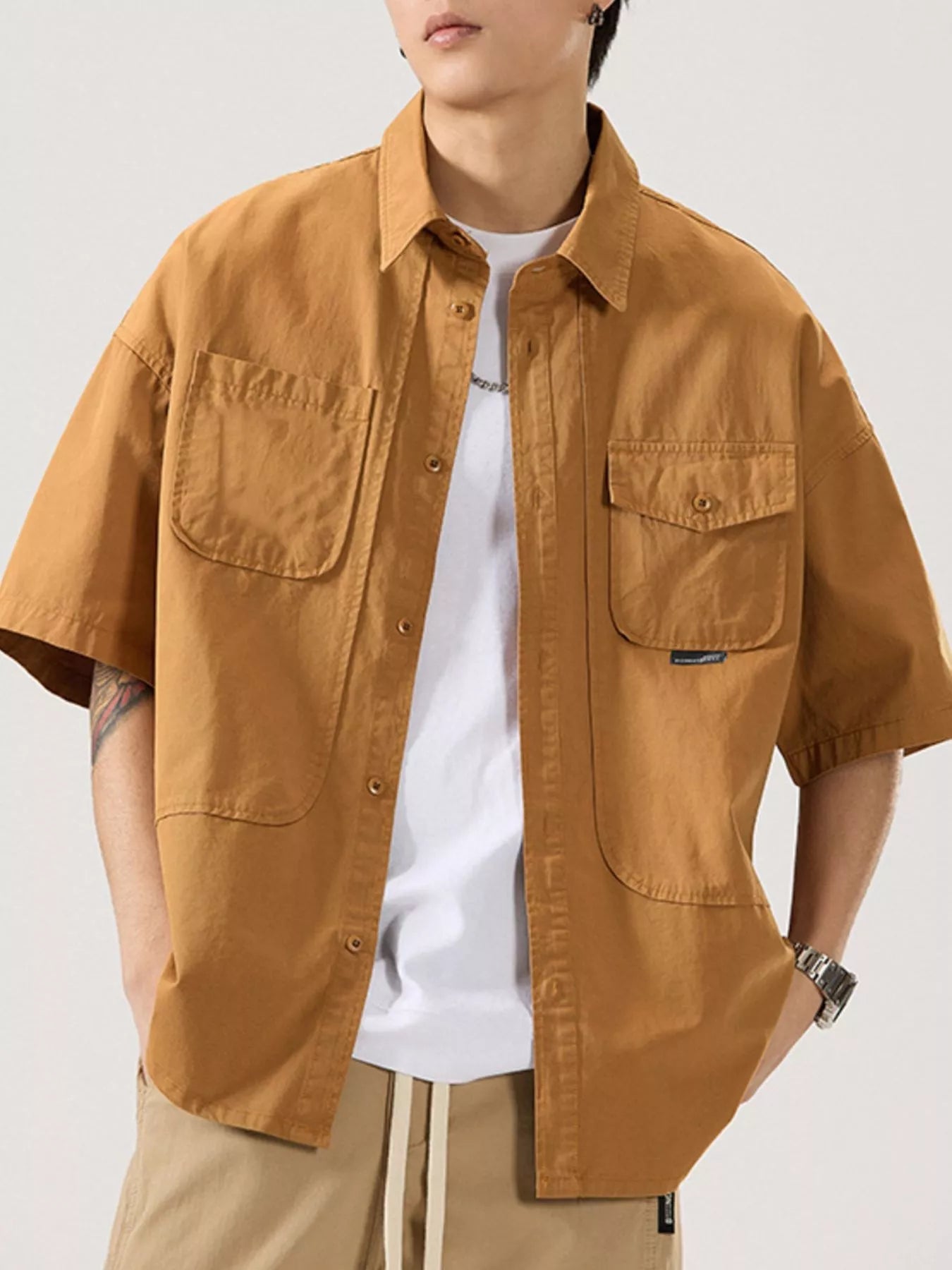 Men's Full Size Button Up Half Sleeve Shirt Plus Size - My Wear Clothing Co
