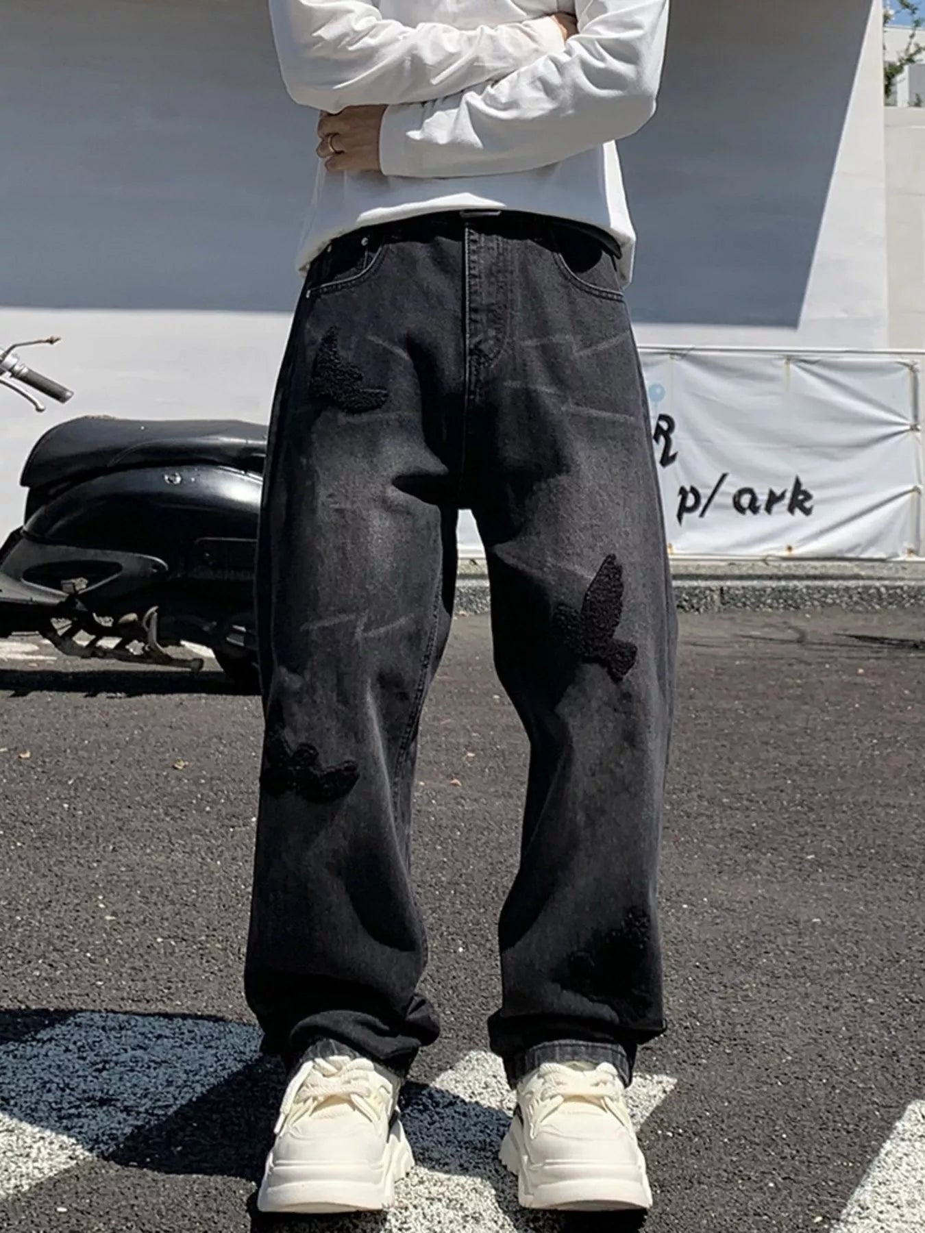 Men's Full Size Dove Applique Baggy Jeans Plus Size - My Wear Clothing Co