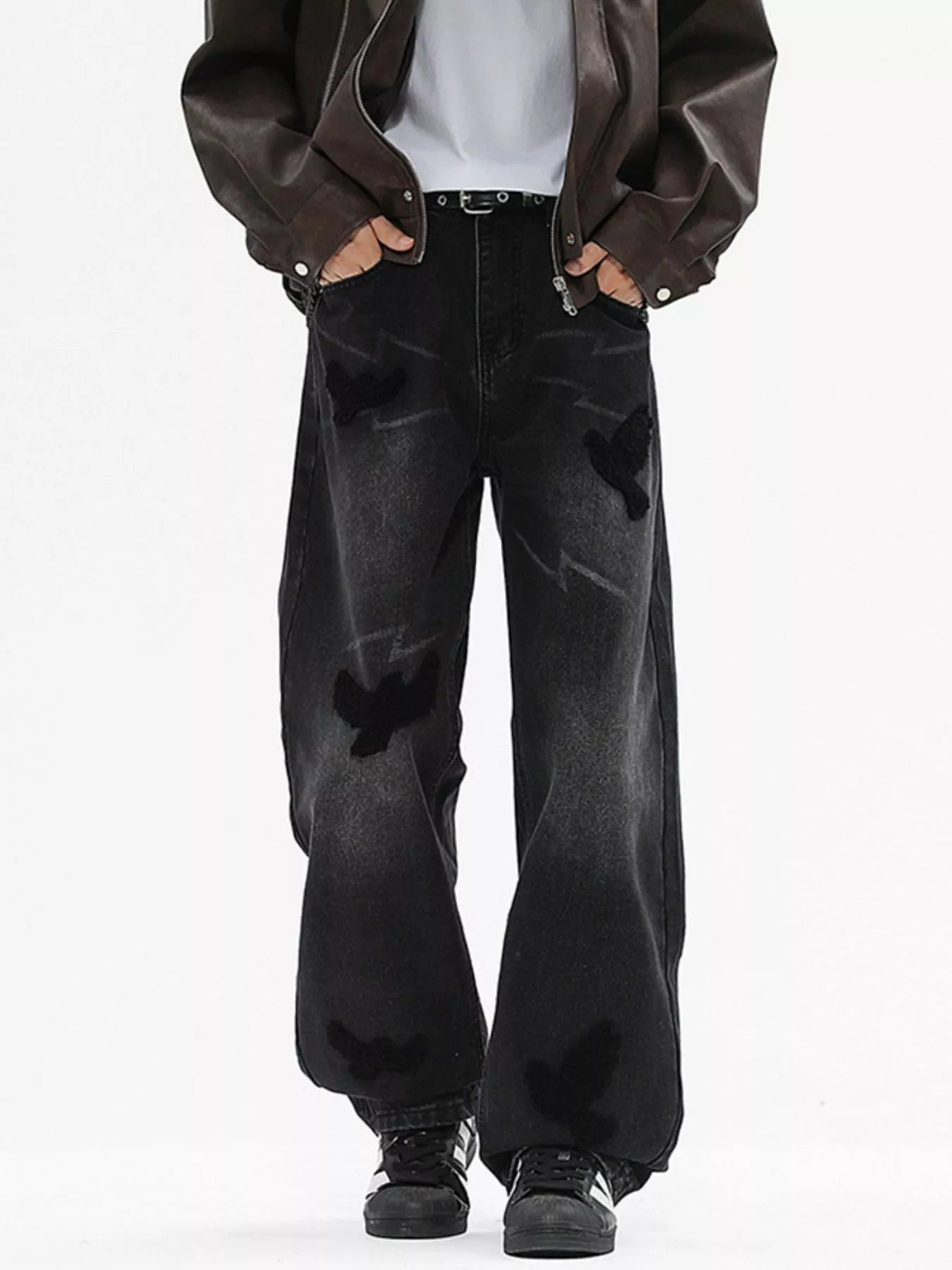 Men's Full Size Dove Applique Baggy Jeans Plus Size - My Wear Clothing Co