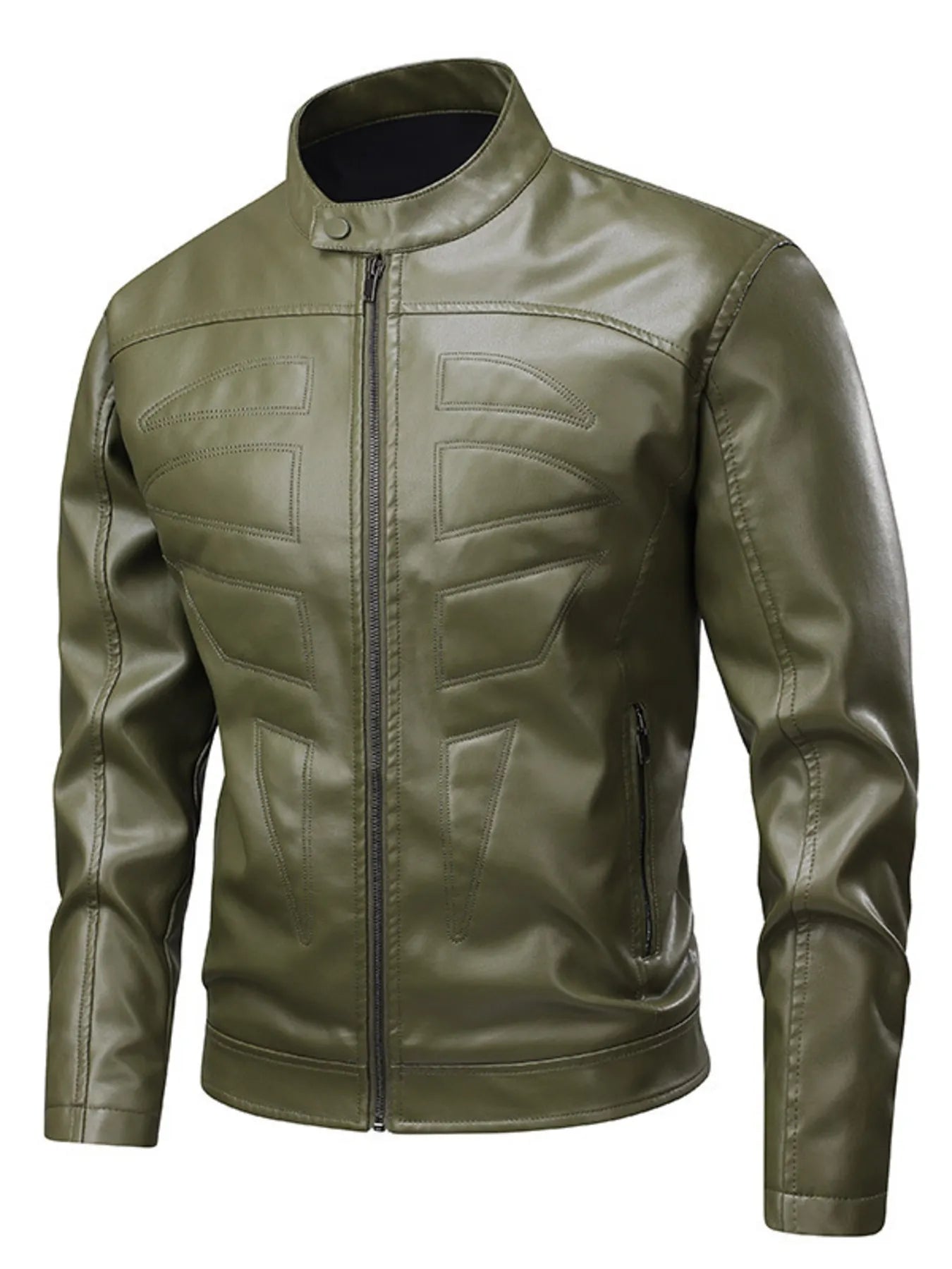 Men's Full Size Leather Zip Up Jacket (S - 3XL) - My Wear Clothing Co