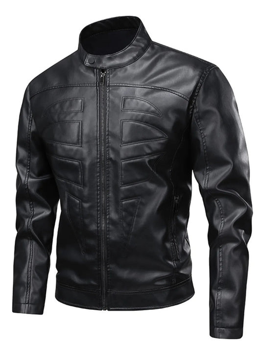 Men's Full Size Leather Zip Up Jacket (S - 3XL) - My Wear Clothing Co