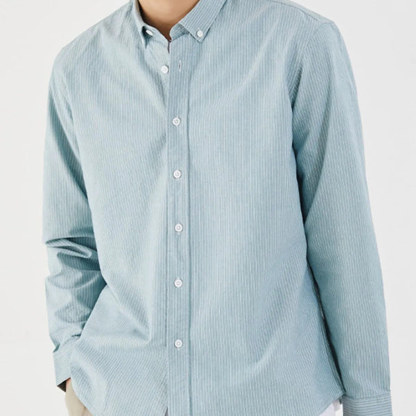 Men's Full Size Striped Button Up Long Sleeve Shirt Plus Size - My Wear Clothing Co