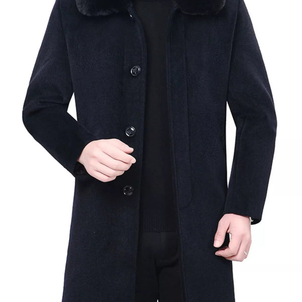 Men's Fur Collar Button - Up Overcoat Wear It Your Way – Classic Warmth, Modern Edge - My Wear Clothing Co