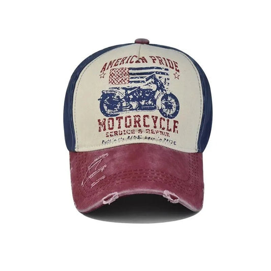 Men's Graffiti Motorcycle Baseball Cap – Washed Cotton Snapback for Summer Streetwear - My Wear Clothing Co