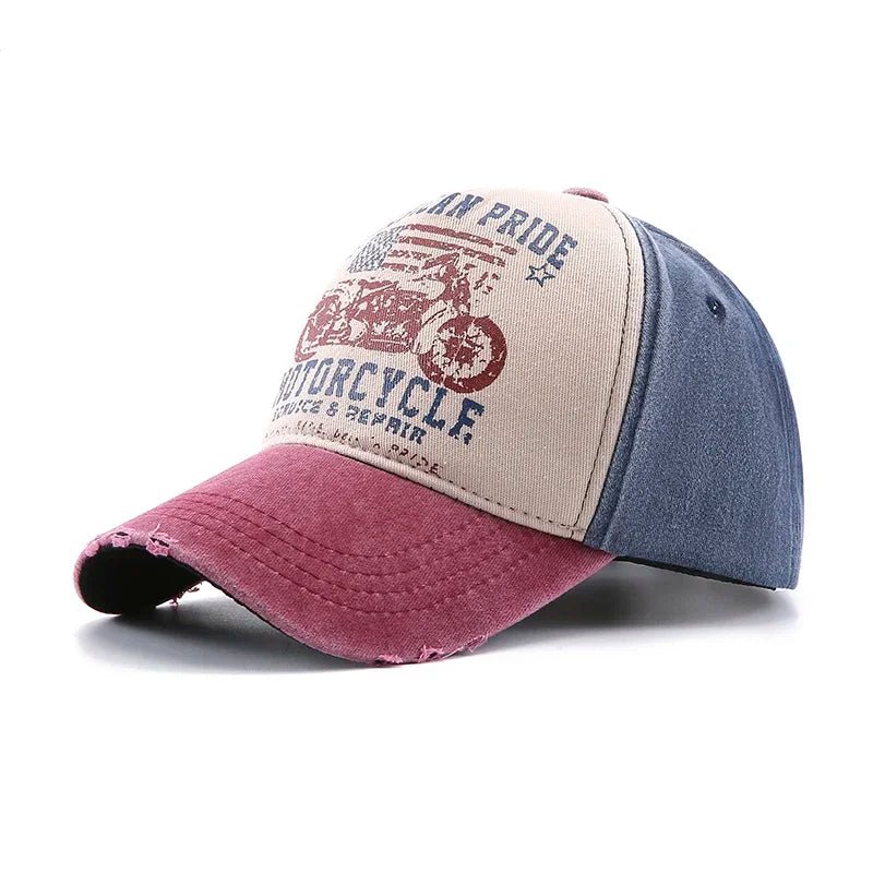 Men's Graffiti Motorcycle Baseball Cap – Washed Cotton Snapback for Summer Streetwear - My Wear Clothing Co