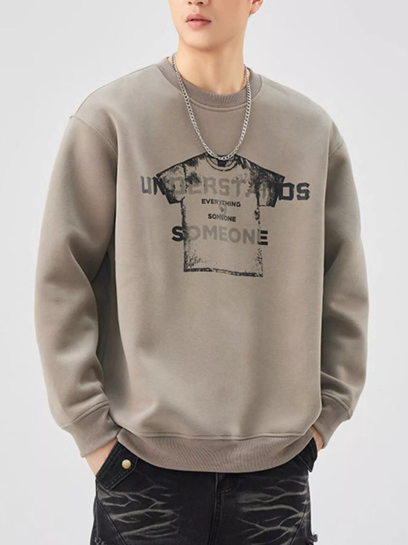 Men's Graphic Crew Neck Sweatshirt – Oversized Style - My Wear Clothing Co