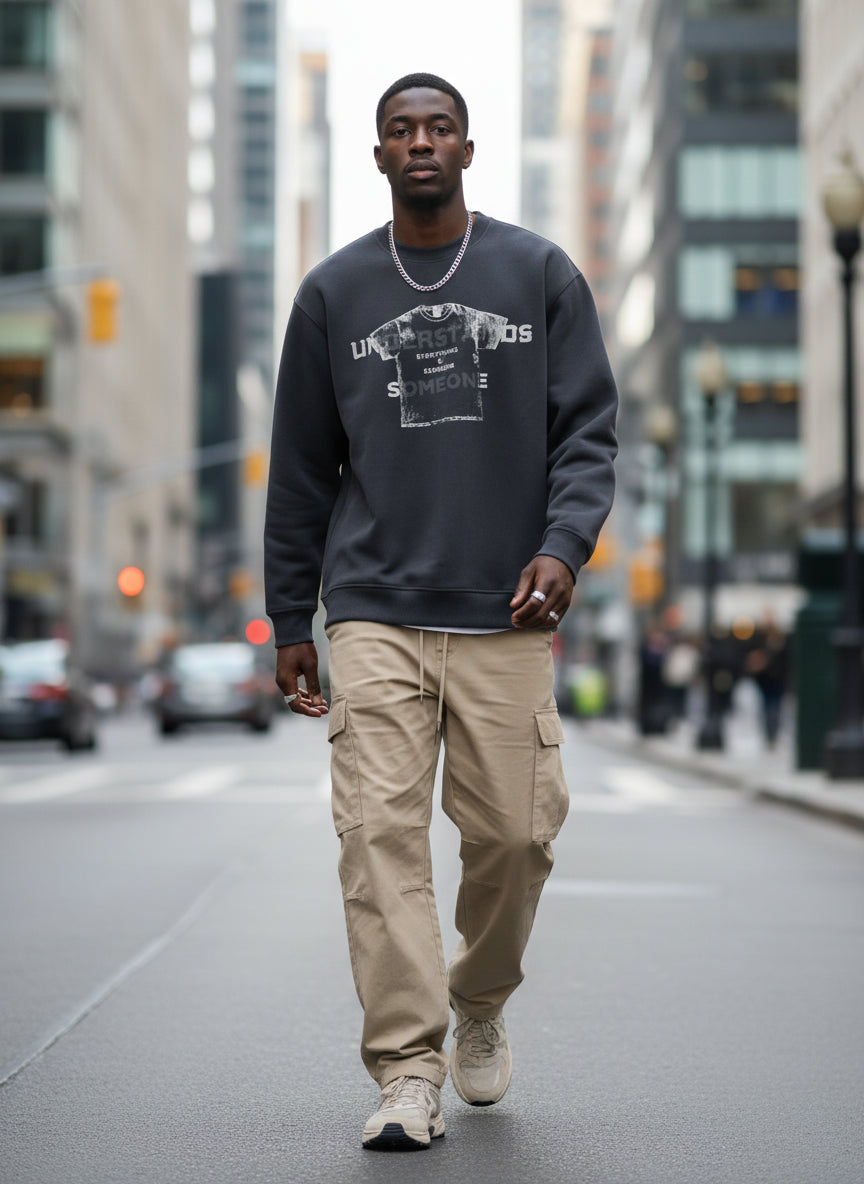 Men's Graphic Crew Neck Sweatshirt – Oversized Style - My Wear Clothing Co