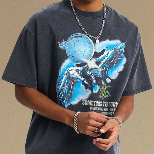 Men's Graphic Round Neck Half Sleeve T-Shirt - My Wear Clothing Co