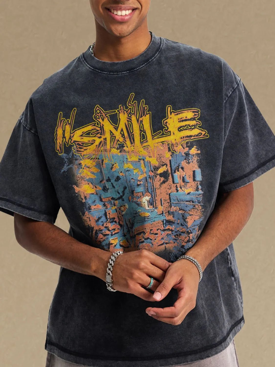 Men's Graphic Round Neck Half Sleeve T-Shirt - My Wear Clothing Co