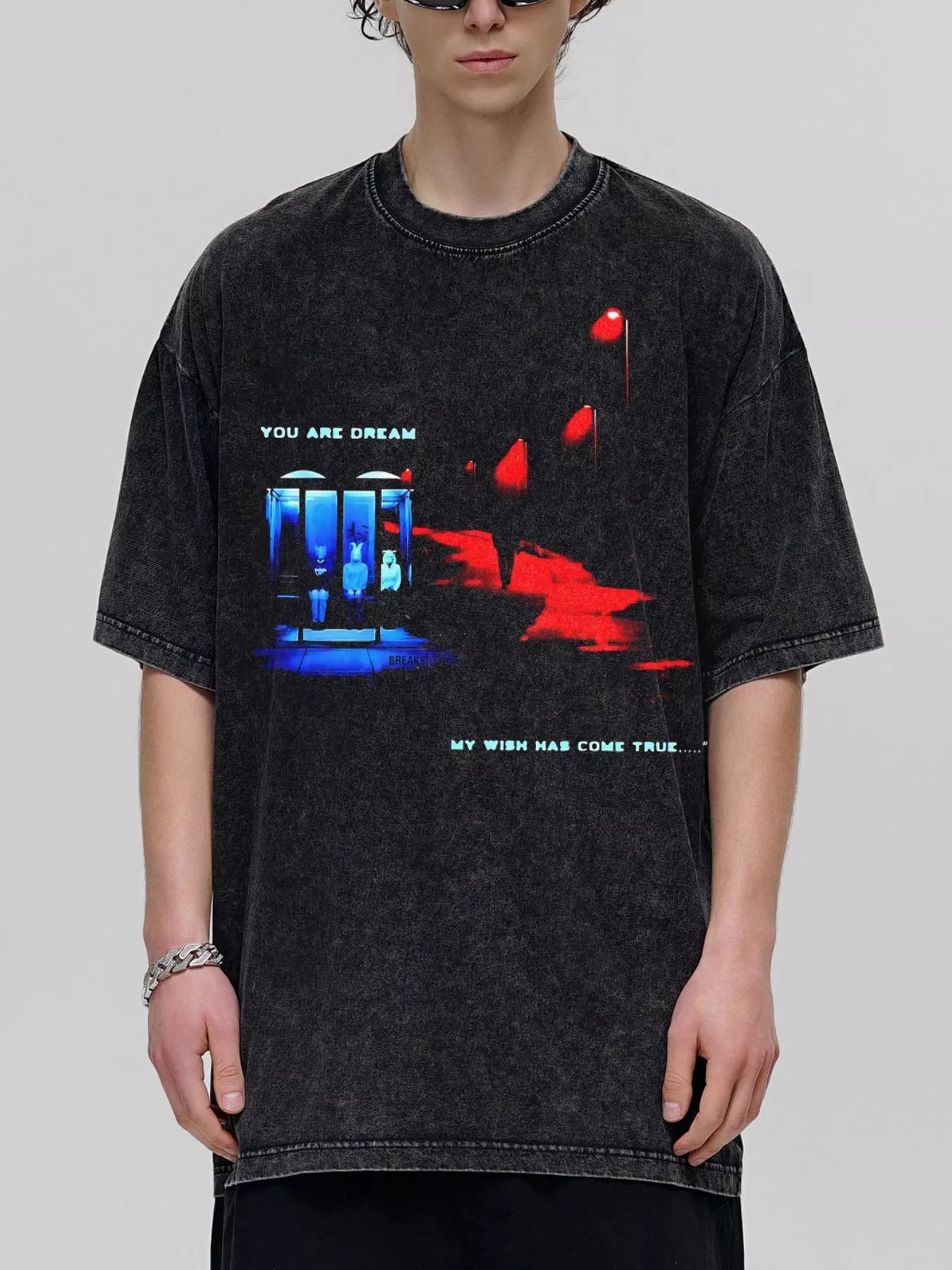 Men's Graphic Round Neck Oversized T-Shirt - My Wear Clothing Co