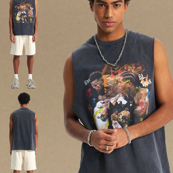 Men's Graphic Round Neck Tank - My Wear Clothing Co