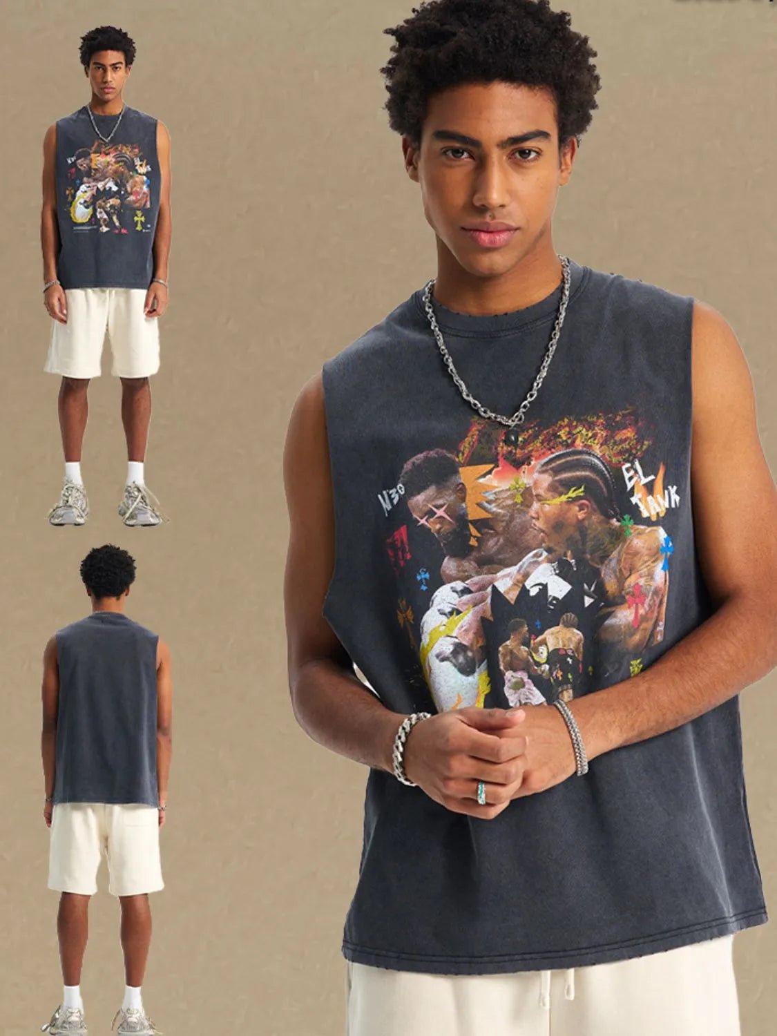 Men's Graphic Round Neck Tank - My Wear Clothing Co