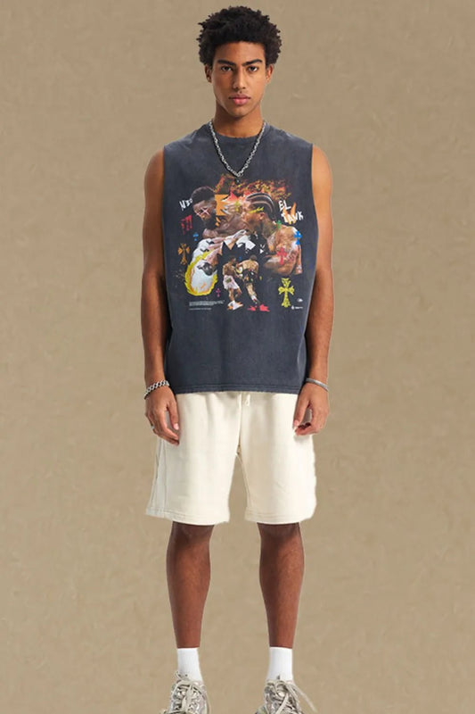 Men's Graphic Round Neck Tank - My Wear Clothing Co