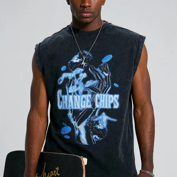 Men's Graphic Round Neck Tank - My Wear Clothing Co