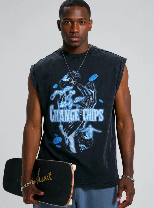 Men's Graphic Round Neck Tank - My Wear Clothing Co