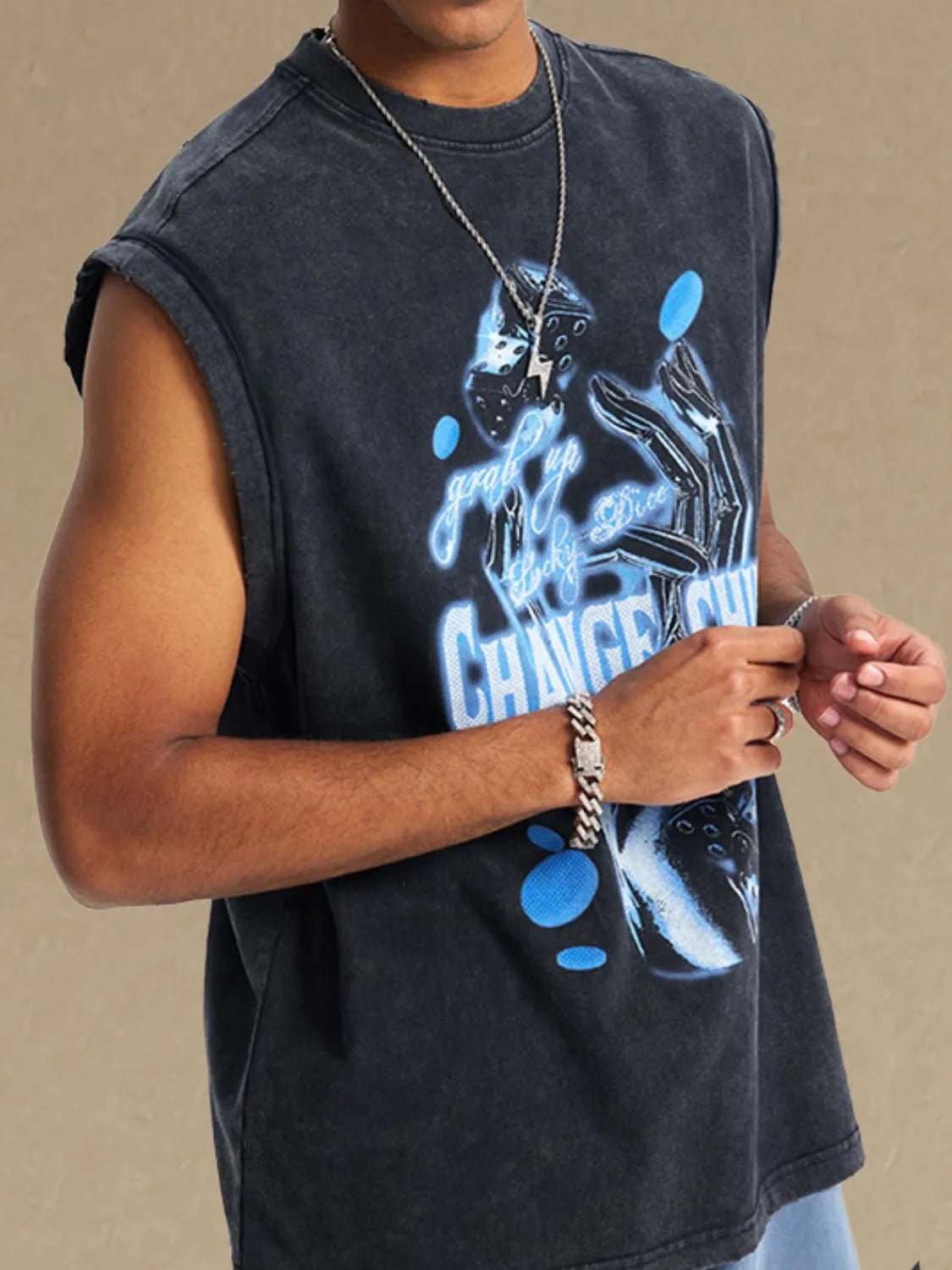 Men's Graphic Round Neck Tank - My Wear Clothing Co