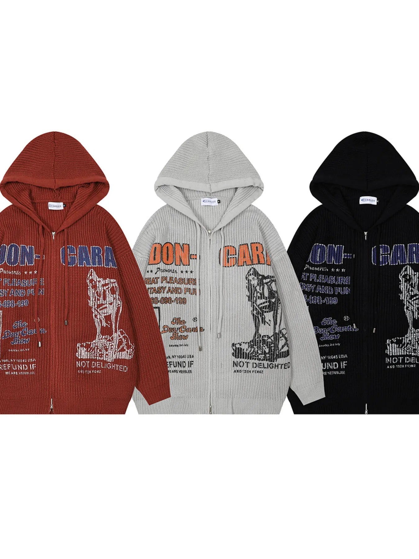 Men's Graphic Zip - Up Hooded Cardigan - My Wear Clothing Co