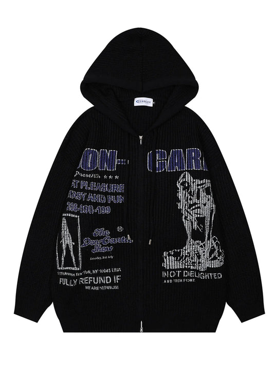 Men's Graphic Zip - Up Hooded Cardigan - My Wear Clothing Co