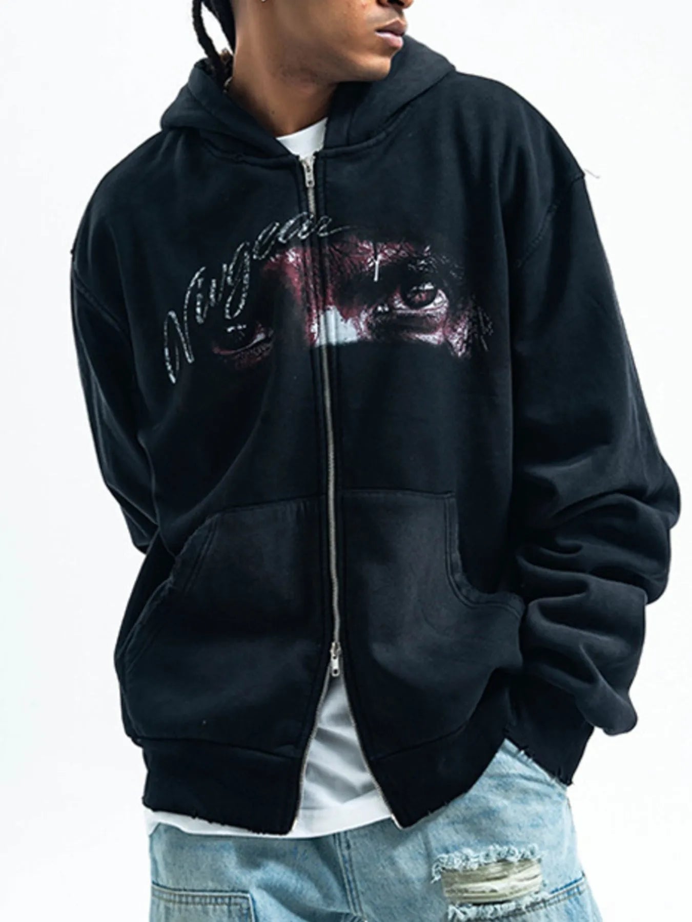 Men's Graphic Zip - Up Hoodie with Pockets - My Wear Clothing Co