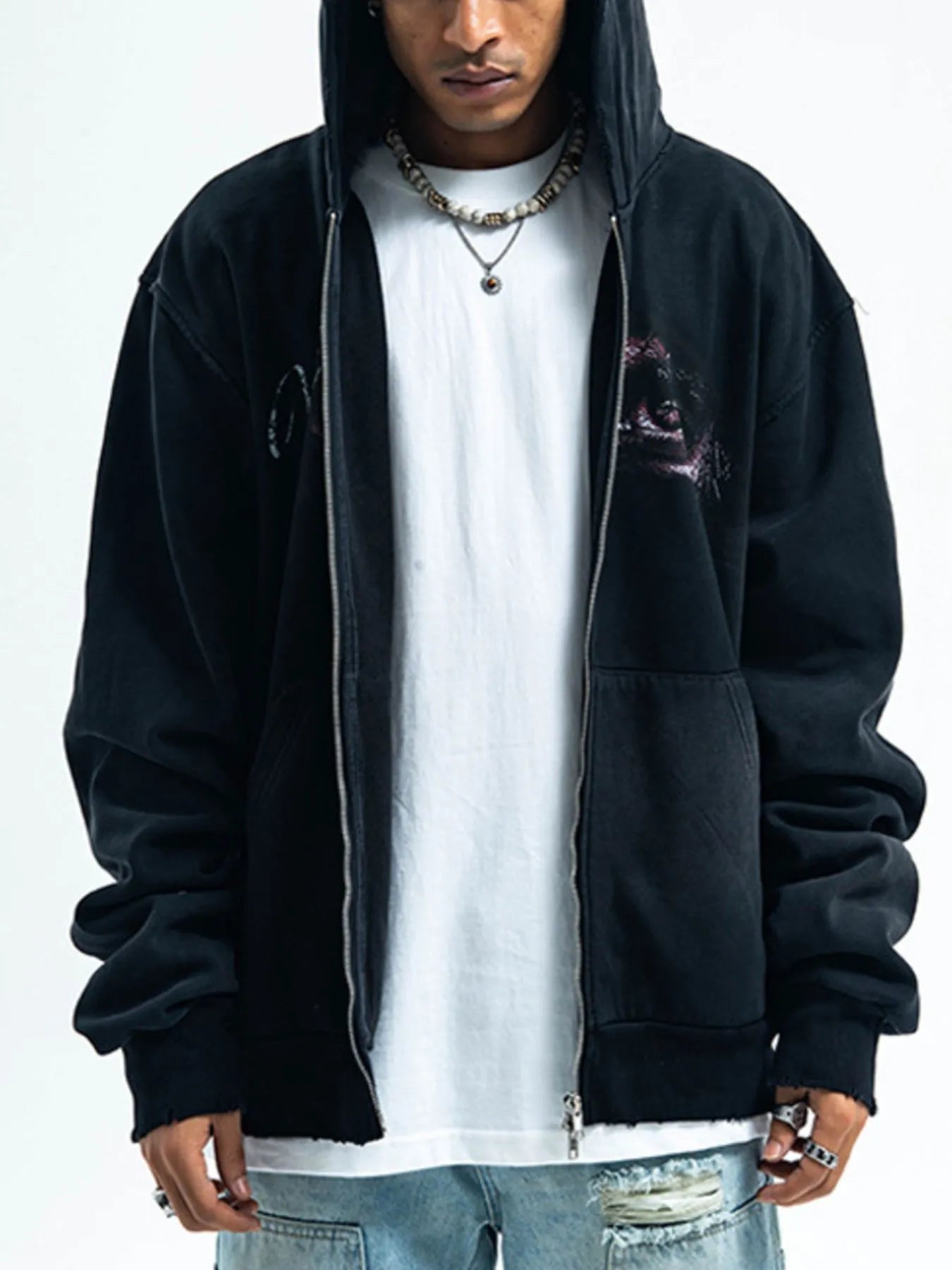 Men's Graphic Zip - Up Hoodie with Pockets - My Wear Clothing Co