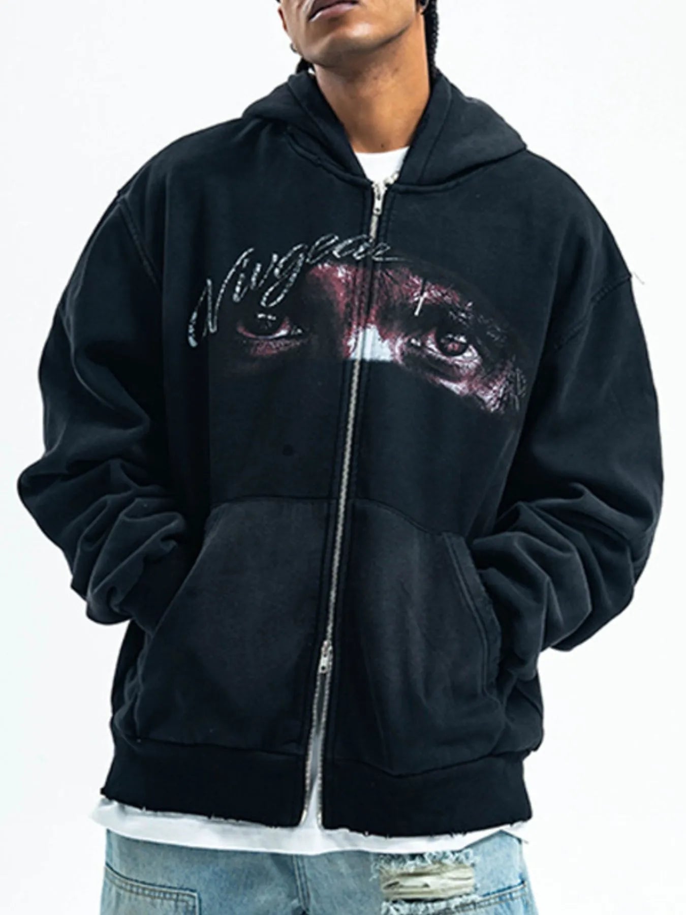 Men's Graphic Zip - Up Hoodie with Pockets - My Wear Clothing Co