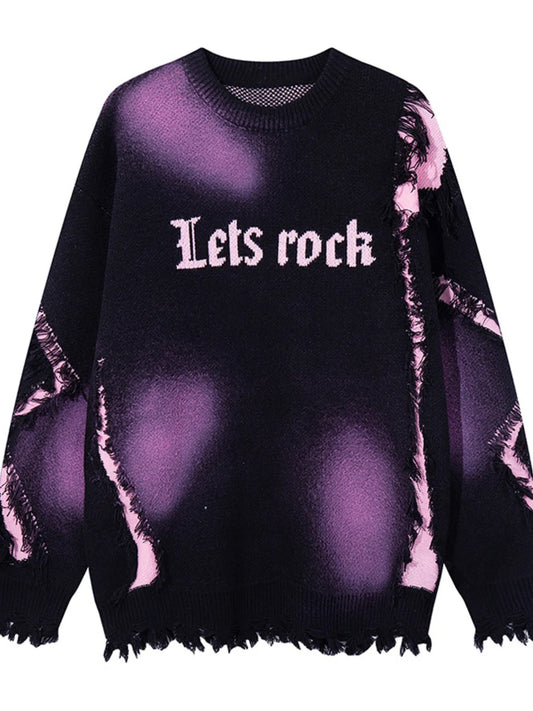 Men's Let's Rock Distressed Hem Sweater - My Wear Clothing Co