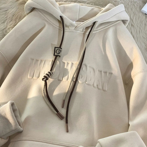 Men's Letter Drawstring Long Sleeve Hoodie – My Wear - My Wear Clothing Co