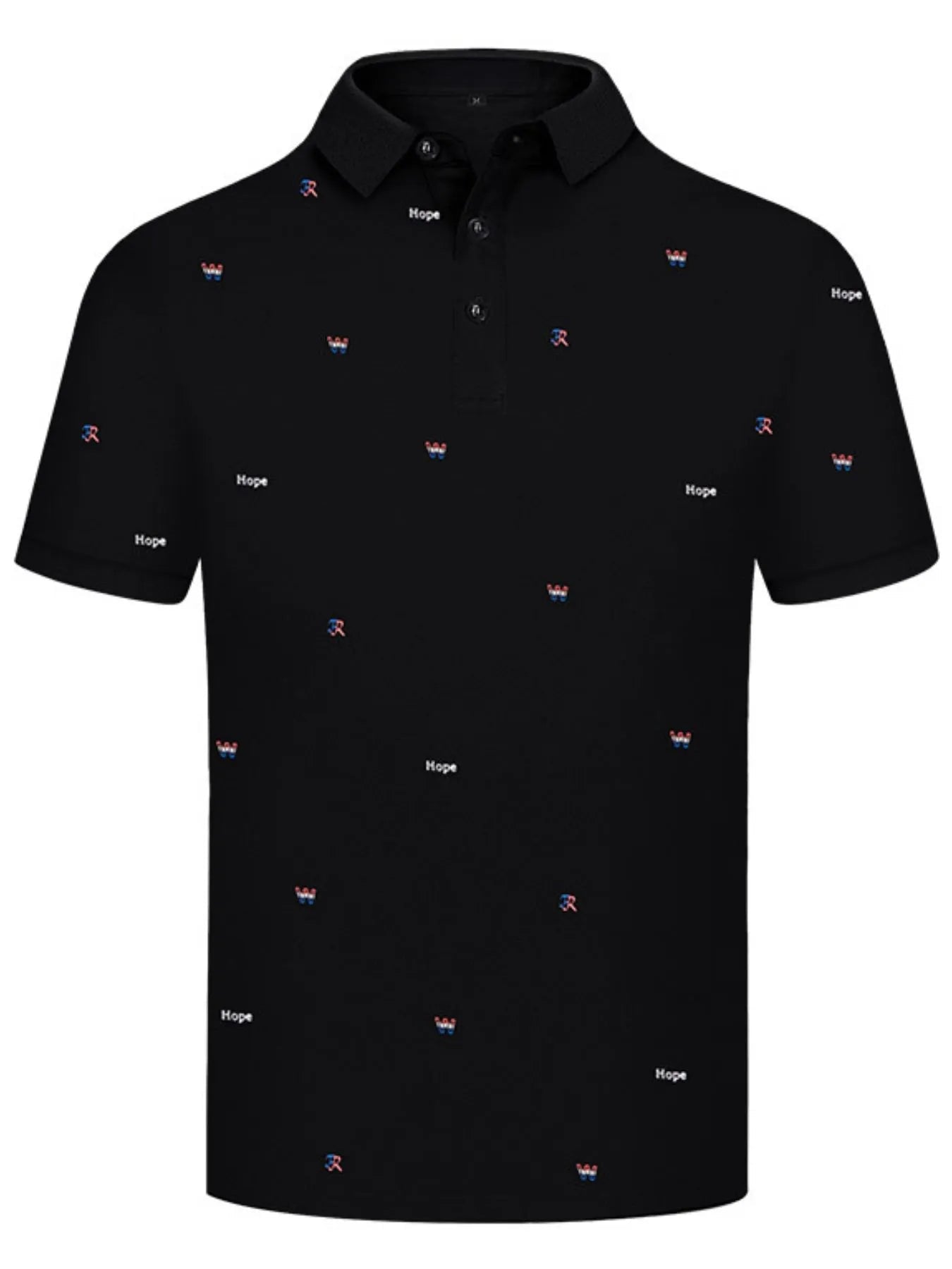 Men's Letter Embroidered Collared Neck Polo - My Wear Clothing Co