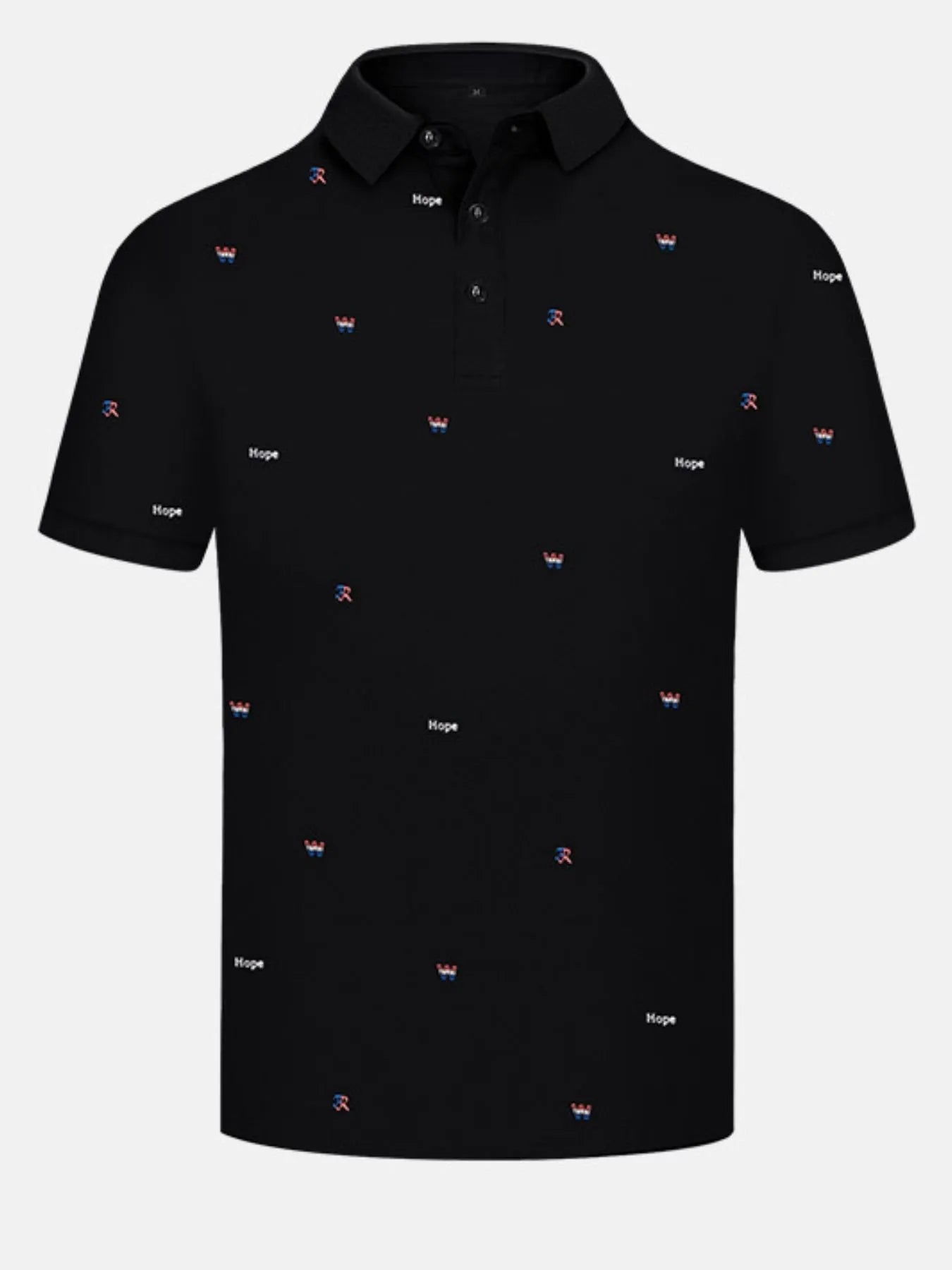 Men's Letter Embroidered Collared Neck Polo - My Wear Clothing Co