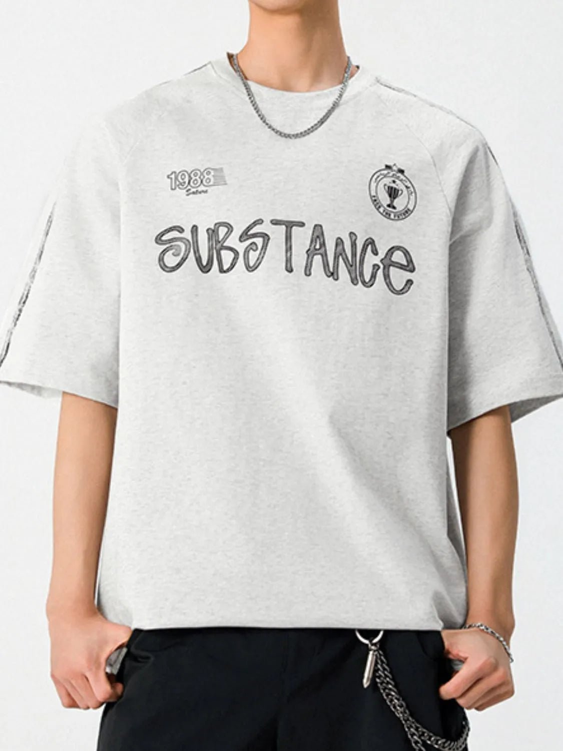 Men's Letter Round Neck Half Sleeve T-Shirt - My Wear Clothing Co