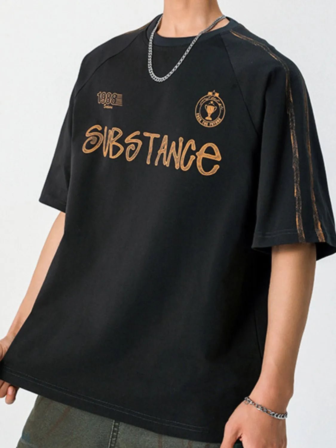 Men's Letter Round Neck Half Sleeve T-Shirt - My Wear Clothing Co